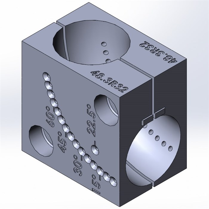 Приспособление (струбцина) для фиксации отвода Ø48 в тисках ленточнопильного станка STR48R30